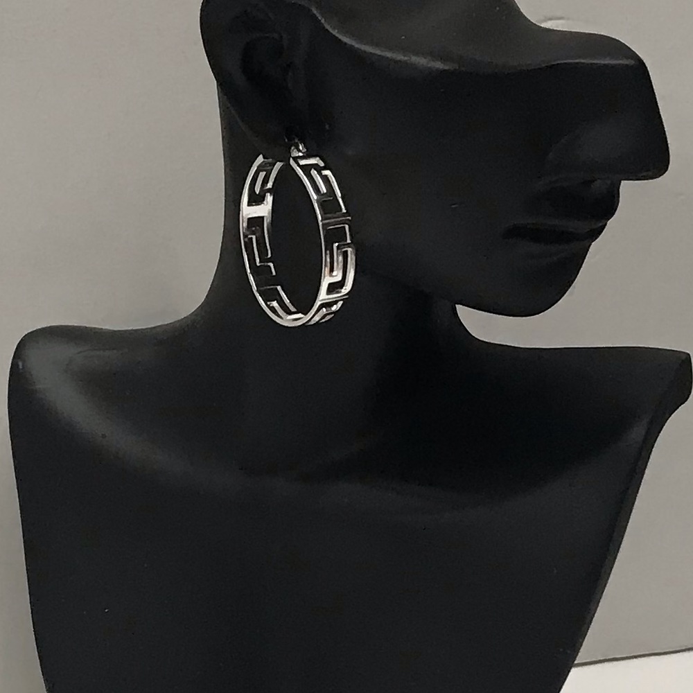 Pure silver plated hoops earrings